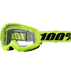 Gogle motocyklowe rowerowe MTB ENDURO ATV STRATA 2 NEONOWO ŻÓŁTE - 100% transparentne