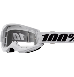 Gogle motocyklowe rowerowe MTB ENDURO ATV STRATA 2 BIAŁE - 100% transparentne