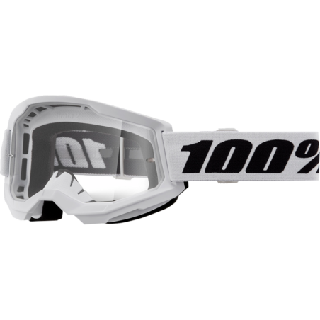 Gogle motocyklowe rowerowe MTB ENDURO ATV STRATA 2 BIAŁE - 100% transparentne
