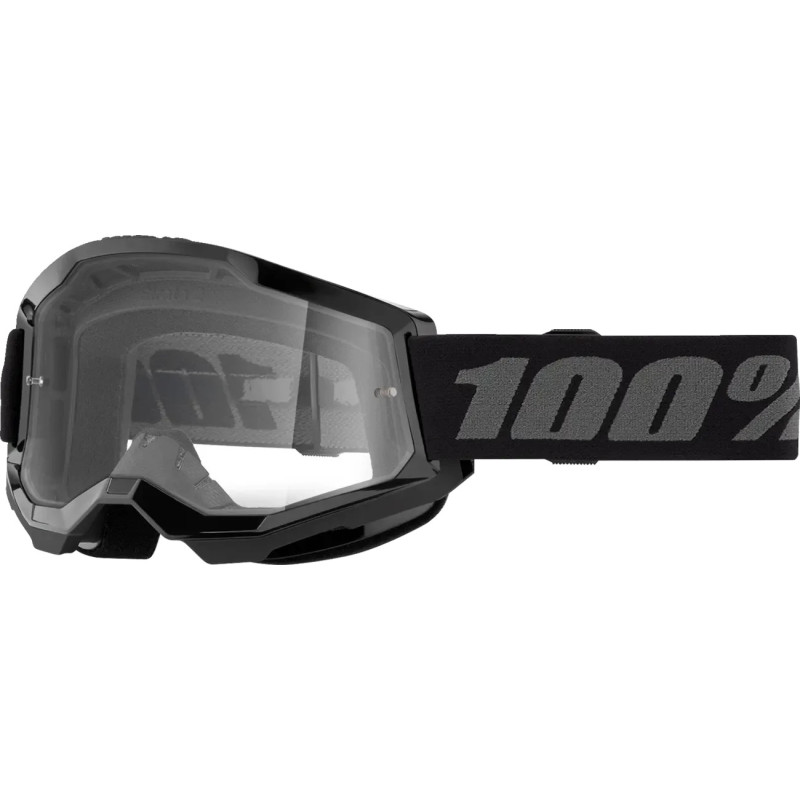Gogle motocyklowe rowerowe MTB ATV STRATA 2 BLACK - 100% transparentne