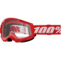 Gogle motocyklowe rowerowe MTB ATV STRATA 2 JUNIOR czerwone - 100% transparentne
