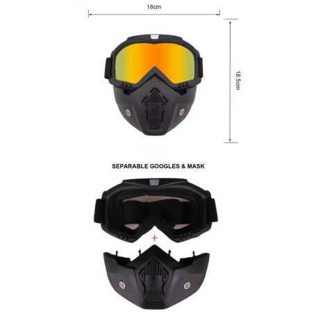 Gogle i maska motocyklowa Enduro Cross, paintball, rower