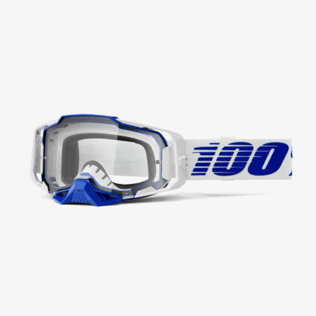 100 PROCENT GOGLE ARMEGA BLUE - CLEAR LENS - KOLOR BIAŁY/NIEBIESKI SZYBKA PRZEŹROCZYSTA