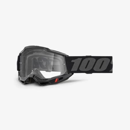 100 PROCENT GOGLE ACCURI 2 BLACK - CLEAR LENS - KOLOR CZARNY SZYBKA PRZEŹROCZYSTA