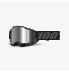 100 PROCENT GOGLE ACCURI 2 BLACK - MIRROR SILVER LENS - KOLOR CZARNY/POMARAŃCZOWY SZYBKA SREBRNE LUSTRO