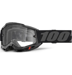 100 PROCENT GOGLE ACCURI 2 ENDURO MOTO BLACK - CLEAR LENS - KOLOR CZARNY/SZARY SZYBKA PRZEŹROCZYSTA