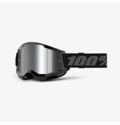 100 PROCENT GOGLE STRATA 2 BLACK - MIRROR SILVER LENS - KOLOR CZARNY/SZARY SZYBKA SREBRNE LUSTRO
