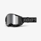 100 PROCENT GOGLE STRATA 2 BLACK - MIRROR SILVER LENS - KOLOR CZARNY/SZARY SZYBKA SREBRNE LUSTRO