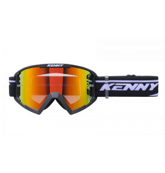 KENNY RACING GOGLE MODEL TRACK+ BLACK - RED LENS - KOLOR CZARNY/BIAŁY SZYBKA CZERWONE LUSTRO