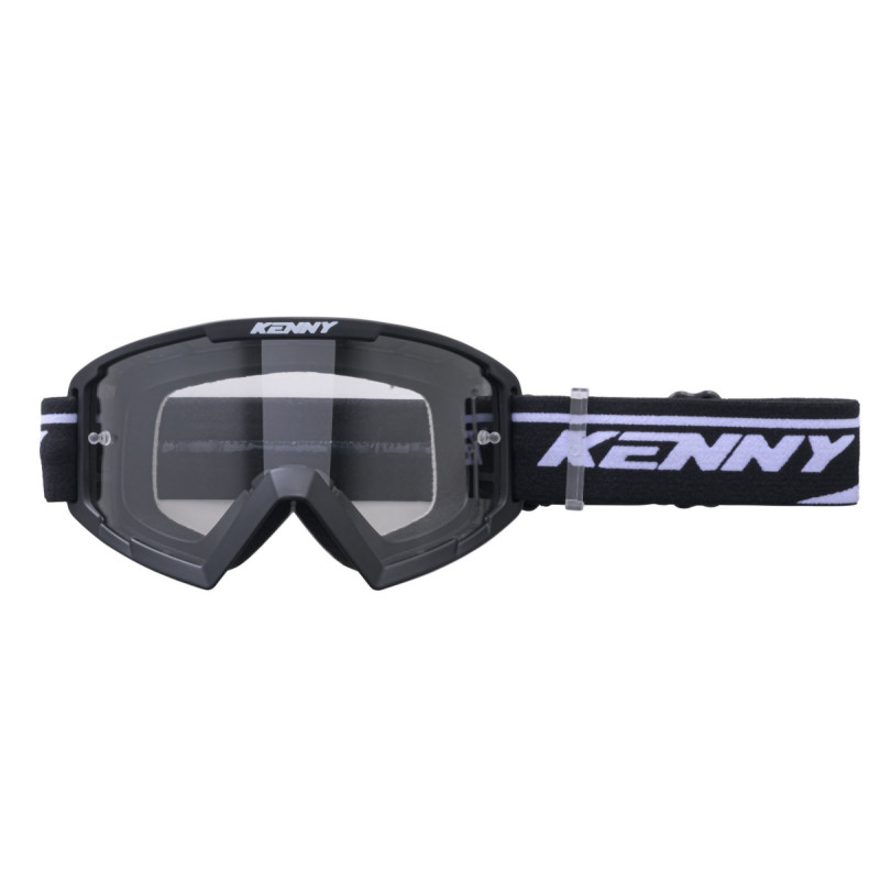 KENNY RACING GOGLE MODEL TRACK KID / JUNIOR / DZIECIĘCE KOLOR CZARNY/BIAŁY SZYBKA PRZEŹROCZYSTA