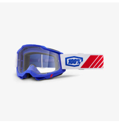 100 PROCENT GOGLE ACCURI 2 KOLBY - CLEAR LENS - KOLOR CZERWONY/BIAŁY/NIEBIESKI SZYBKA PRZEŹROCZYSTA