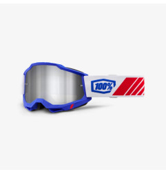 100 PROCENT GOGLE ACCURI 2 KOLBY - MIRROR SILVER LENS - KOLOR CZERWONY/BIAŁY/NIEBIESKI SZYBKA PRZEŹROCZYSTA