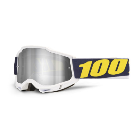 100 PROCENT GOGLE ACCURI 2 WOLG - MIRROR SILVER LENS - KOLOR CZERWONY/BIAŁY SZYBKA SREBRNE LUSTRO