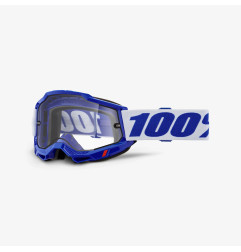 100 PROCENT GOGLE ACCURI 2 ENDURO MOTO BLUE - DUAL CLEAR LENS - KOLOR NIEBIESKI/BIAŁY SZYBKA PRZEŹROCZYSTA PODWÓJNA