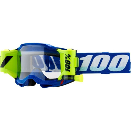 100 PROCENT GOGLE ACCURI 2 FORECAST ROLL-OFF BLUE - KOLOR NIEBIESKI/BIAŁY/ŻÓŁTY FLUO SZYBKA PRZEŹROCZYSTA