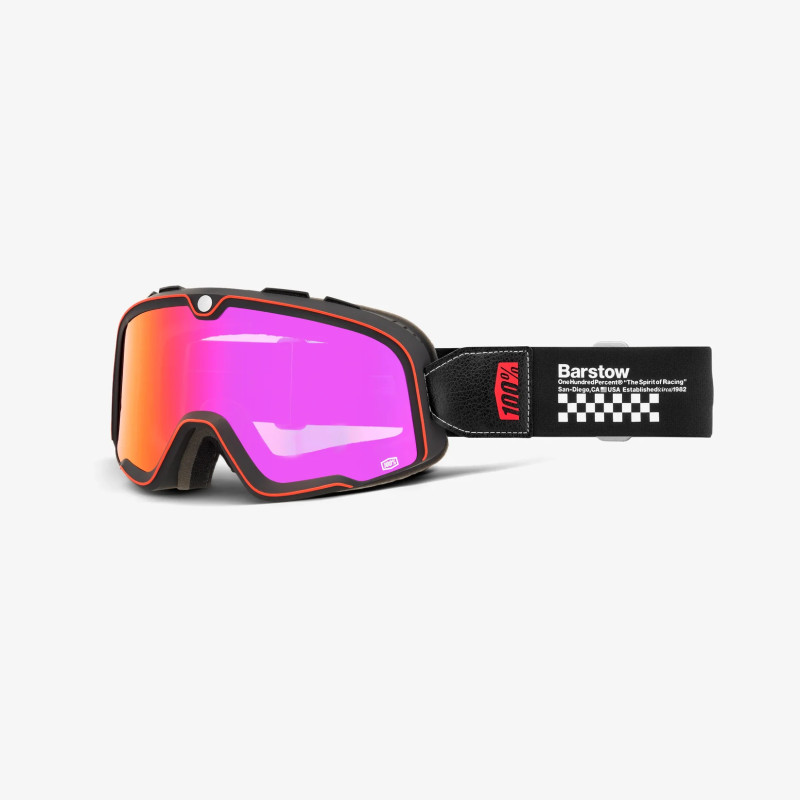 100 PROCENT GOGLE BARSTOW ERBAN - MIRROR DARK RED LENS - KOLOR CZARNY/BIAŁY SZYBKA CZERWONE LUSTRO
