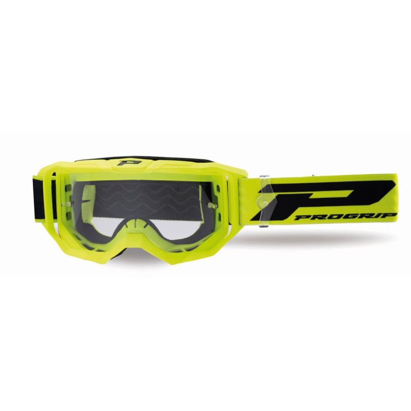 PROGRIP GOGLE PG3300-310 TR VISION KOLOR ŻÓŁTY FLUO MAT (SZYBA PG3310 PRZEZROCZYSTA ANTISCRATCH, NO FOG, ANTI UV)