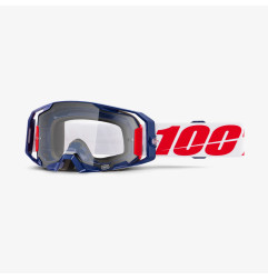 100 PROCENT GOGLE ARMATIC MACH Z - CLEAR LENS - KOLOR NIEBIESKI/CZERWONY/BIAŁY SZYBA PRZEŹROCZYSTA