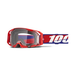 100 PROCENT GOGLE ARMATIC BEST - CLEAR LENS - KOLOR CZERWONY/NIEBIESKI/BIAŁY SZYBA PRZEŹROCZYSTA