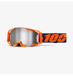 100 PROCENT GOGLE ARMATIC NEON ORANGE - MIRROR SILVER FLASH LENS - KOLOR POMARAŃCZOWY/FIOLETOWY SZYBA SREBRNE LUSTRO