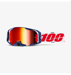 100 PROCENT GOGLE ARMATIC MACH Z - MIRROR RED LENS - KOLOR NIEBIESKI/CZERWONY/BIAŁY SZYBA CZERWONE LUSTRO