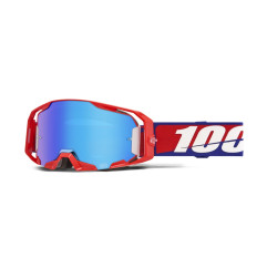 100 PROCENT GOGLE ARMATIC BEST - MIRROR BLUE LENS - KOLOR CZERWONY/NIEBIESKI/BIAŁY SZYBA NIEBIESKIE LUSTRO