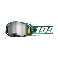 100 PROCENT GOGLE ARMATIC POLARITY - MIRROR SILVER LENS - KOLOR ZIELONY/BIAŁY SZYBA PSREBRNE LUSTRO
