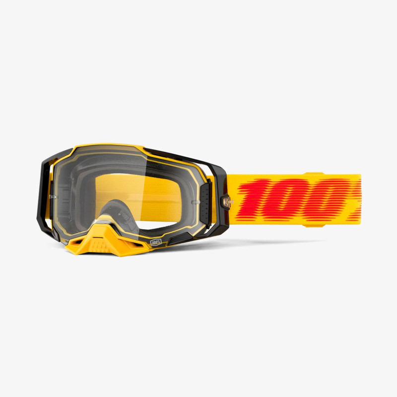 100 PROCENT GOGLE ARMEGA TETSU - CLEAR LENS - KOLOR ŻÓŁTY/CZERWONY/CZARNY SZYBKA PRZEŹROCZYSTA