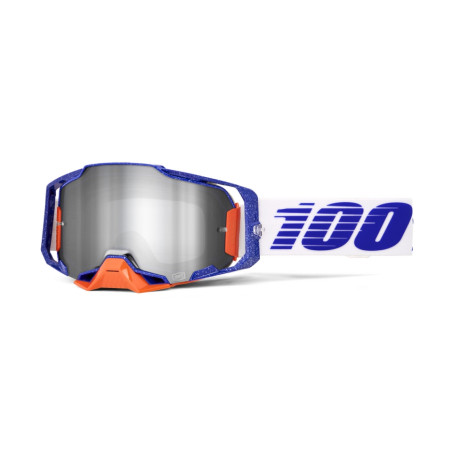 100 PROCENT GOGLE ARMEGA LAVINGAAD - MIRROR SILVER FLASH LENS - KOLOR BIAŁY/NIEBIESKI - SREBRNE LUSTRO