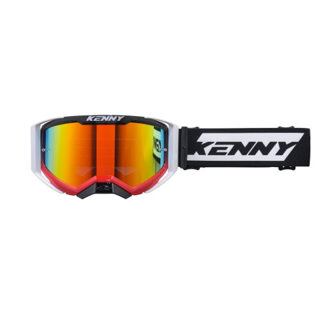 KENNY RACING GOGLE PERFORMANCE EVO 2 RED WHITE-CLEAR LENS- SZYBKA PRZEŹROCZYSTA KOLOR CZERWONY/BIAŁY/CZARNY