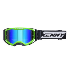 KENNY RACING GOGLE PERFORMANCE EVO 2 NEON GREEN MIRROR LENS-LUSTRO KOLOR ZIEOLNY FLUO/ BIAŁY/CZARNY