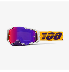 100 PROCENT GOGLE ARMEGA DIFENBAK - PURPLE MIRROR LENS - KOLOR ŻÓŁTY/FIOLETOWY/BIAŁY- SZYBKA FILOETOWE LUSTRO
