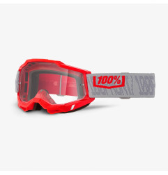 100 PROCENT GOGLE ACCURI 2 GATORBACK - CLEAR LENS- KOLOR CZERWONY/SZARY - SZYBKA PRZEŹROCZYSTA CLEAR LENS