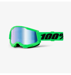 100 PROCENT GOGLE STRATA 2 NEON GREEN - BLUE MIRROR LENS - KOLOR ZIELONY FLUO- SZYBKA NIEBIESKIE LUSTRO