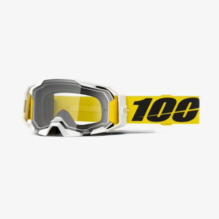 100 PROCENT GOGLE ARMATIC VALERA - CLEAR LENS - KOLOR ŻÓŁTY/ BIAŁY - SZYBKA PRZEŹROCZYSTA