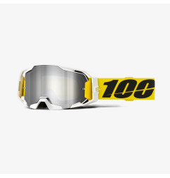100 PROCENT GOGLE ARMATIC VALERA - SILVER MIRROR LENS - KOLOR ŻÓŁTY/BIAŁY- SZYBKA SREBRNE LUSTRO