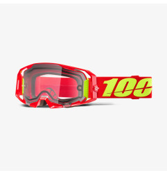 100 PROCENT GOGLE ARMATIC ENDURO MOTO DUAL PANE RED - CLEAR LENS - KOLOR CZERWONY - SZYBKA PRZEŹROCZYSTA