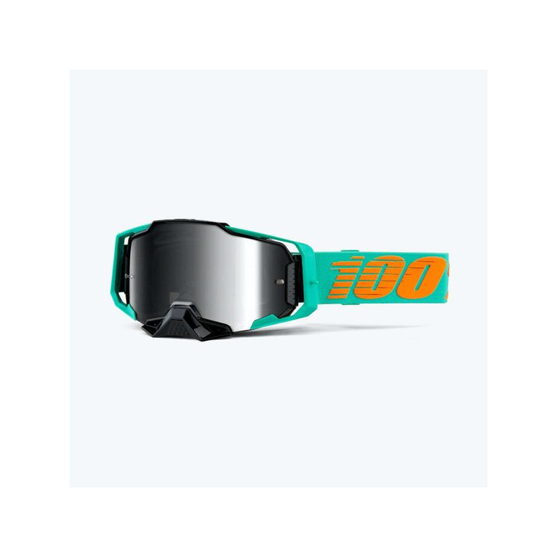 100 PROCENT GOGLE ARMEGA CLARK - MIRROR SILVER LENS - KOLOR ZIELONY SZYBKA SREBRNE LUSTRO