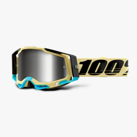 100 PROCENT WYPRZEDAŻ GOGLE RACECRAFT 2 AIRBLAST - MIRROR SILVER LENS - KOLOR BRĄZOWY/CZARNY SZYBKA SREBRNE LUSTRO