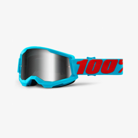 100 PROCENT GOGLE STRATA 2 SUMMIT - MIRROR SILVER LENS - KOLOR JASNY NIEBIESKI/CZERWONY SZYBKA SREBRNE LUSTRO