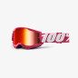 100 PROCENT GOGLE STRATA 2 YOUTH JUNIOR FLETCHER - MIRROR RED LENS - KOLOR RÓŻOWY/BIAŁY SZYBKA CZERWONE LUSTRO