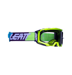 LEATT GOGLE VELOCITY 5.5 GOGGLE NEON YELLOW LIGHT GREY 58% - KOLOR ŻÓŁTY FLUO/CZARNY/NIEBIESKI SZYBKA DYMIONE LUSTRO SZARA
