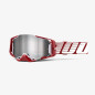 100 PROCENT GOGLE ARMEGA OVERSIZED DEEP RED - FLASH SILVER LENS - KOLOR CZERWONY/BIAŁY/SZARY SZYBKA SREBRNE LUSTRO
