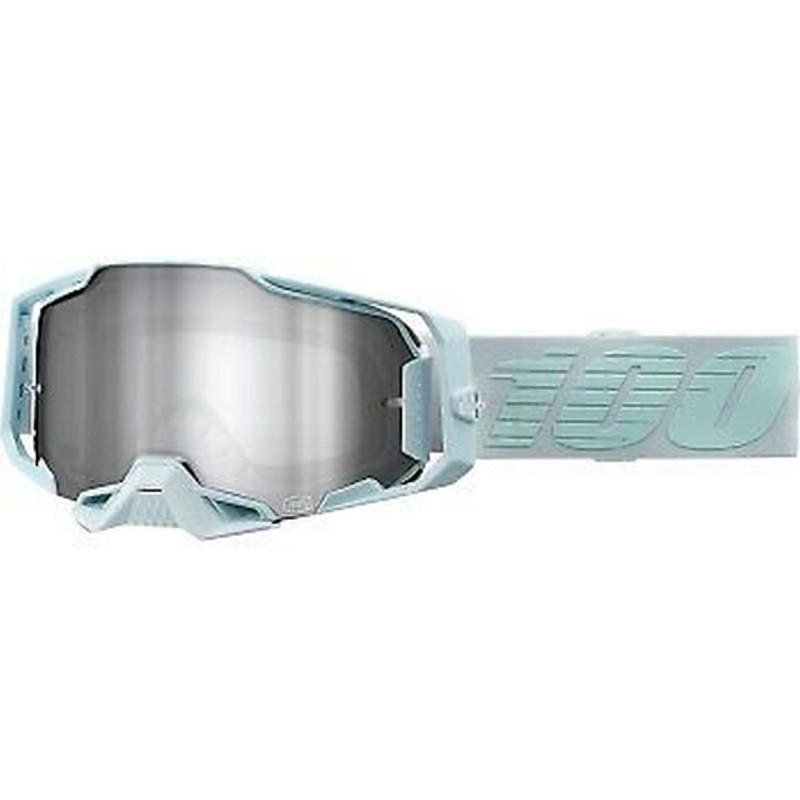 100 PROCENT GOGLE ARMEGA FARGO - MIRROR SILVER LENS - KOLOR SZARY SZYBKA SREBRNE LUSTRO