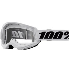 100 PROCENT GOGLE STRATA 2 YOUTH JUNIOR WHITE - CLEAR LENS - KOLOR BIAŁY/CZARNY SZYBKA PRZEŹROCZYSTA