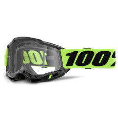 100 PROCENT GOGLE ACCURI 2 ENDURO MOTO YELLOW - DUAL CLEAR LENS - KOLOR CZARNY/ŻÓŁTY FLUO SZYBKA PODWÓJNA PRZEŹROCZYSTA