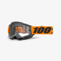 100 PROCENT GOGLE ACCURI 2 ENDURO MOTO ORANGE - DUAL CLEAR LENS - KOLOR CZARNY/POMARAŃCZOWY SZYBKA PRZEŹROCZYSTA