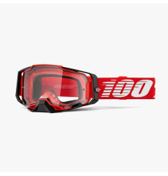 100 PROCENT GOGLE ARMEGA RED - CLEAR LENS - KOLOR CZERWONY/CZARNY/BIAŁY SZYBA PRZEŹROCZYSTA