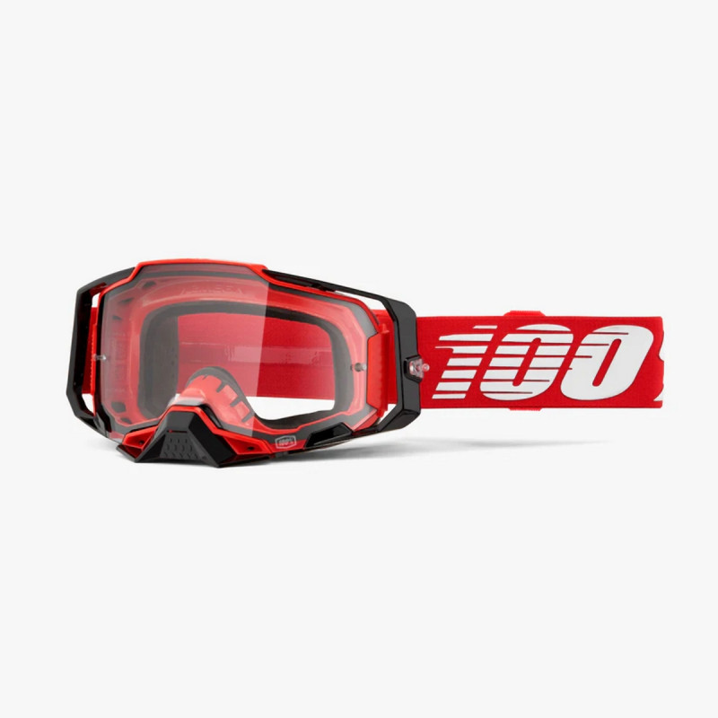 100 PROCENT GOGLE ARMEGA RED - CLEAR LENS - KOLOR CZERWONY/CZARNY/BIAŁY SZYBA PRZEŹROCZYSTA