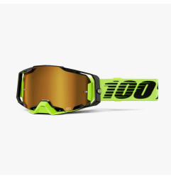 100 PROCENT GOGLE ARMEGA NEON YELLOW - MIRROR GOLD LENS - KOLOR ŻÓŁTY FLUO/CZARNY SZYBA ZŁOTE LUSTRO